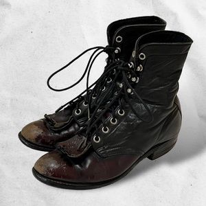 Vintage Biltrite Maroon & Black Roper Boots